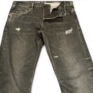 DKNY Men's Varick Skinny Fit Distressed Black Jeans Size 32x30
